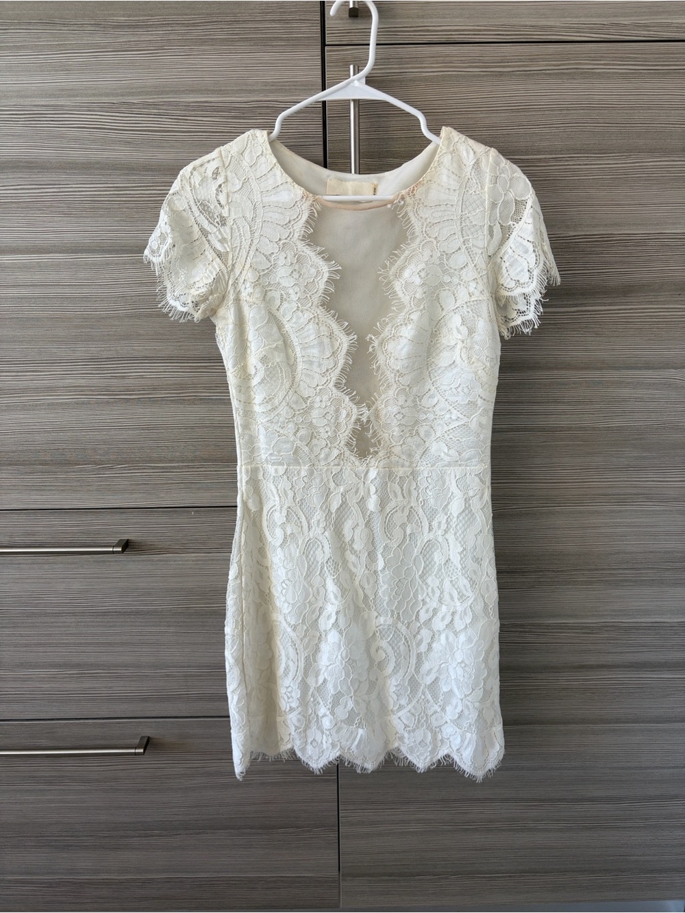 Storia Cream Lace Mini Dress